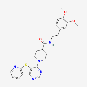 N-[2-(3,4-dimethoxyphenyl)ethyl]-1-{8-thia-3,5,10-triazatricyclo[7.4.0.0^{2,7}]trideca-1(13),2(7),3,5,9,11-hexaen-6-yl}piperidine-4-carboxamide