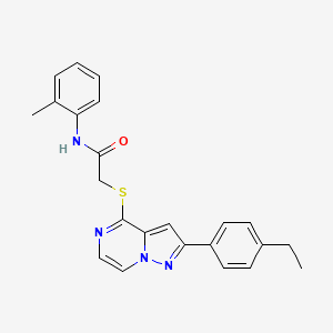 2-{[2-(4-ethylphenyl)pyrazolo[1,5-a]pyrazin-4-yl]sulfanyl}-N-(2-methylphenyl)acetamide