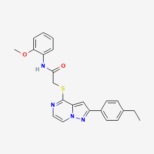 2-{[2-(4-ethylphenyl)pyrazolo[1,5-a]pyrazin-4-yl]sulfanyl}-N-(2-methoxyphenyl)acetamide