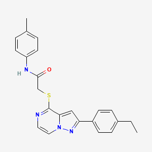 2-{[2-(4-ethylphenyl)pyrazolo[1,5-a]pyrazin-4-yl]sulfanyl}-N-(4-methylphenyl)acetamide