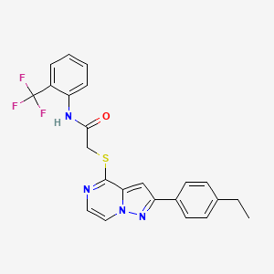 2-{[2-(4-ethylphenyl)pyrazolo[1,5-a]pyrazin-4-yl]sulfanyl}-N-[2-(trifluoromethyl)phenyl]acetamide