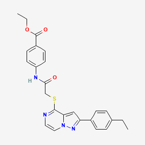 ethyl 4-(2-{[2-(4-ethylphenyl)pyrazolo[1,5-a]pyrazin-4-yl]sulfanyl}acetamido)benzoate