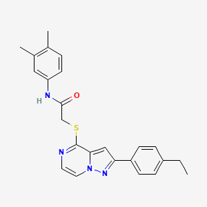 N-(3,4-dimethylphenyl)-2-{[2-(4-ethylphenyl)pyrazolo[1,5-a]pyrazin-4-yl]sulfanyl}acetamide