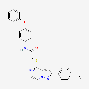 2-{[2-(4-ethylphenyl)pyrazolo[1,5-a]pyrazin-4-yl]sulfanyl}-N-(4-phenoxyphenyl)acetamide