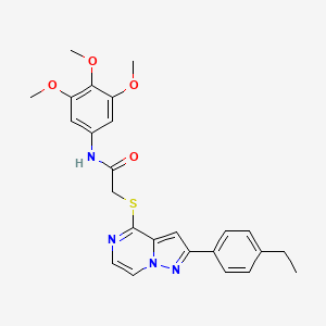 molecular formula C25H26N4O4S B6551681 2-{[2-(4-ethylphenyl)pyrazolo[1,5-a]pyrazin-4-yl]sulfanyl}-N-(3,4,5-trimethoxyphenyl)acetamide CAS No. 1040651-38-4