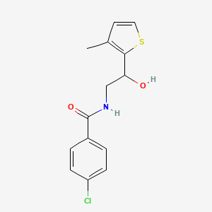 molecular formula C14H14ClNO2S B6551686 4-chloro-N-[2-hydroxy-2-(3-methylthiophen-2-yl)ethyl]benzamide CAS No. 1705473-77-3