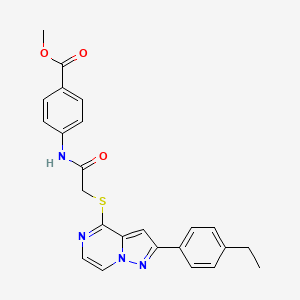 methyl 4-(2-{[2-(4-ethylphenyl)pyrazolo[1,5-a]pyrazin-4-yl]sulfanyl}acetamido)benzoate