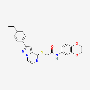 N-(2,3-dihydro-1,4-benzodioxin-6-yl)-2-{[2-(4-ethylphenyl)pyrazolo[1,5-a]pyrazin-4-yl]sulfanyl}acetamide