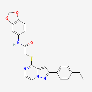 N-(2H-1,3-benzodioxol-5-yl)-2-{[2-(4-ethylphenyl)pyrazolo[1,5-a]pyrazin-4-yl]sulfanyl}acetamide