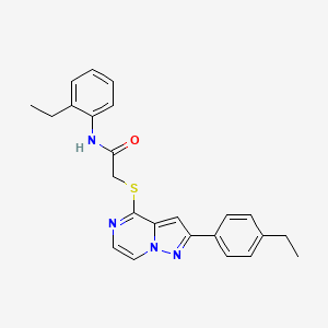 molecular formula C24H24N4OS B6551704 N-(2-ethylphenyl)-2-{[2-(4-ethylphenyl)pyrazolo[1,5-a]pyrazin-4-yl]sulfanyl}acetamide CAS No. 1040651-82-8