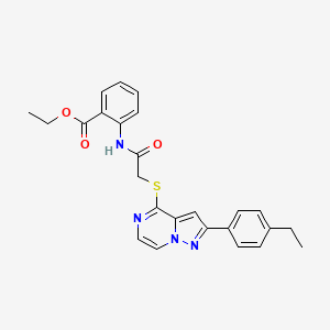 ethyl 2-(2-{[2-(4-ethylphenyl)pyrazolo[1,5-a]pyrazin-4-yl]sulfanyl}acetamido)benzoate