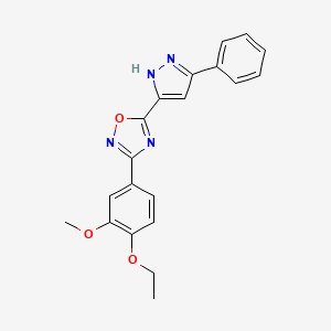 3-(4-ethoxy-3-methoxyphenyl)-5-(3-phenyl-1H-pyrazol-5-yl)-1,2,4-oxadiazole