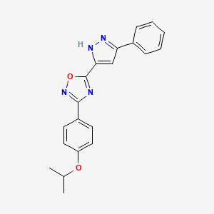 5-(3-phenyl-1H-pyrazol-5-yl)-3-[4-(propan-2-yloxy)phenyl]-1,2,4-oxadiazole