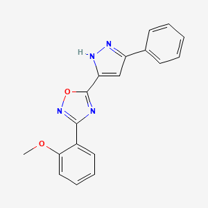 3-(2-methoxyphenyl)-5-(3-phenyl-1H-pyrazol-5-yl)-1,2,4-oxadiazole