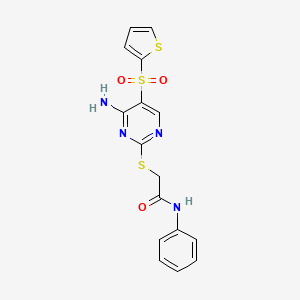 2-{[4-amino-5-(thiophene-2-sulfonyl)pyrimidin-2-yl]sulfanyl}-N-phenylacetamide