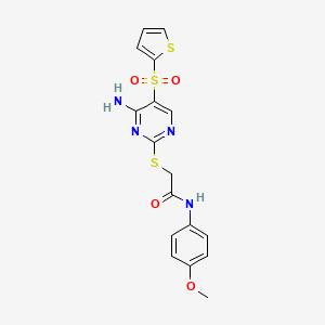 2-{[4-amino-5-(thiophene-2-sulfonyl)pyrimidin-2-yl]sulfanyl}-N-(4-methoxyphenyl)acetamide