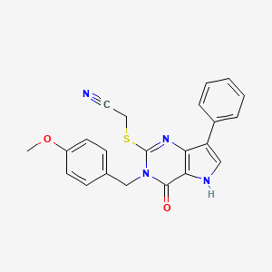 2-({3-[(4-methoxyphenyl)methyl]-4-oxo-7-phenyl-3H,4H,5H-pyrrolo[3,2-d]pyrimidin-2-yl}sulfanyl)acetonitrile