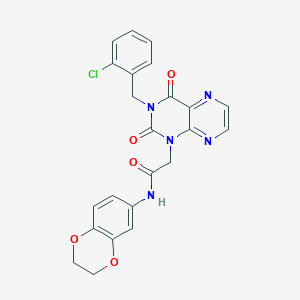 2-{3-[(2-chlorophenyl)methyl]-2,4-dioxo-1,2,3,4-tetrahydropteridin-1-yl}-N-(2,3-dihydro-1,4-benzodioxin-6-yl)acetamide