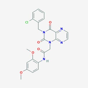 molecular formula C23H20ClN5O5 B6551817 2-{3-[(2-chlorophenyl)methyl]-2,4-dioxo-1,2,3,4-tetrahydropteridin-1-yl}-N-(2,4-dimethoxyphenyl)acetamide CAS No. 1040656-28-7