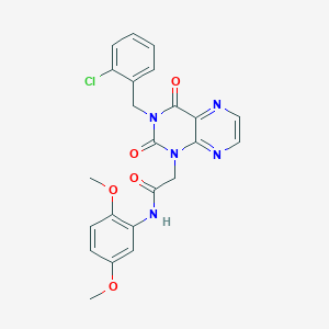 molecular formula C23H20ClN5O5 B6551819 2-{3-[(2-chlorophenyl)methyl]-2,4-dioxo-1,2,3,4-tetrahydropteridin-1-yl}-N-(2,5-dimethoxyphenyl)acetamide CAS No. 1040656-36-7