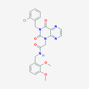 2-{3-[(2-chlorophenyl)methyl]-2,4-dioxo-1,2,3,4-tetrahydropteridin-1-yl}-N-[(2,3-dimethoxyphenyl)methyl]acetamide