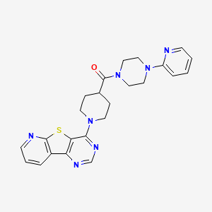 6-{4-[4-(pyridin-2-yl)piperazine-1-carbonyl]piperidin-1-yl}-8-thia-3,5,10-triazatricyclo[7.4.0.0^{2,7}]trideca-1(13),2(7),3,5,9,11-hexaene