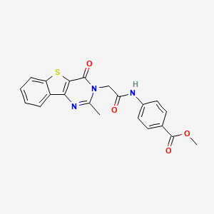 methyl 4-(2-{4-methyl-6-oxo-8-thia-3,5-diazatricyclo[7.4.0.0^{2,7}]trideca-1(13),2(7),3,9,11-pentaen-5-yl}acetamido)benzoate