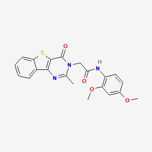 N-(2,4-dimethoxyphenyl)-2-{4-methyl-6-oxo-8-thia-3,5-diazatricyclo[7.4.0.0^{2,7}]trideca-1(13),2(7),3,9,11-pentaen-5-yl}acetamide