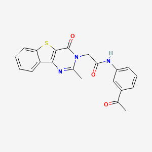 N-(3-acetylphenyl)-2-{4-methyl-6-oxo-8-thia-3,5-diazatricyclo[7.4.0.0^{2,7}]trideca-1(13),2(7),3,9,11-pentaen-5-yl}acetamide