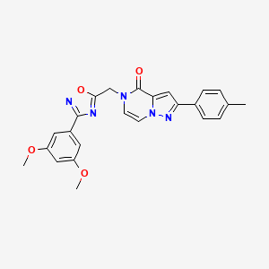 molecular formula C24H21N5O4 B6551959 5-{[3-(3,5-dimethoxyphenyl)-1,2,4-oxadiazol-5-yl]methyl}-2-(4-methylphenyl)-4H,5H-pyrazolo[1,5-a]pyrazin-4-one CAS No. 1040671-91-7