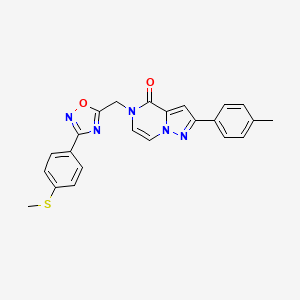 2-(4-methylphenyl)-5-({3-[4-(methylsulfanyl)phenyl]-1,2,4-oxadiazol-5-yl}methyl)-4H,5H-pyrazolo[1,5-a]pyrazin-4-one