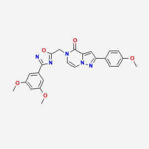 molecular formula C24H21N5O5 B6552007 5-{[3-(3,5-dimethoxyphenyl)-1,2,4-oxadiazol-5-yl]methyl}-2-(4-methoxyphenyl)-4H,5H-pyrazolo[1,5-a]pyrazin-4-one CAS No. 1040672-98-7