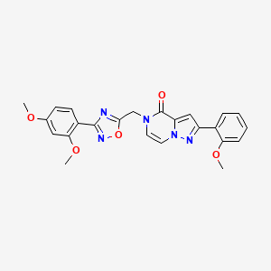 molecular formula C24H21N5O5 B6552027 5-{[3-(2,4-dimethoxyphenyl)-1,2,4-oxadiazol-5-yl]methyl}-2-(2-methoxyphenyl)-4H,5H-pyrazolo[1,5-a]pyrazin-4-one CAS No. 1040673-78-6