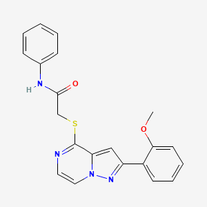 molecular formula C21H18N4O2S B6552065 2-{[2-(2-methoxyphenyl)pyrazolo[1,5-a]pyrazin-4-yl]sulfanyl}-N-phenylacetamide CAS No. 1040674-50-7