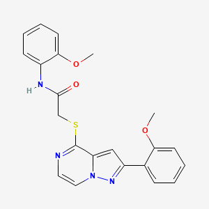 molecular formula C22H20N4O3S B6552078 N-(2-methoxyphenyl)-2-{[2-(2-methoxyphenyl)pyrazolo[1,5-a]pyrazin-4-yl]sulfanyl}acetamide CAS No. 1040675-03-3