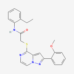 molecular formula C23H22N4O2S B6552096 N-(2-ethylphenyl)-2-{[2-(2-methoxyphenyl)pyrazolo[1,5-a]pyrazin-4-yl]sulfanyl}acetamide CAS No. 1040675-59-9