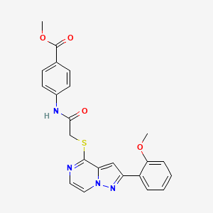 molecular formula C23H20N4O4S B6552126 methyl 4-(2-{[2-(2-methoxyphenyl)pyrazolo[1,5-a]pyrazin-4-yl]sulfanyl}acetamido)benzoate CAS No. 1040676-08-1