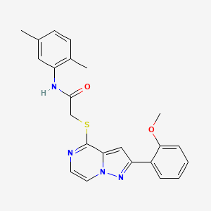 molecular formula C23H22N4O2S B6552159 N-(2,5-dimethylphenyl)-2-{[2-(2-methoxyphenyl)pyrazolo[1,5-a]pyrazin-4-yl]sulfanyl}acetamide CAS No. 1040676-61-6