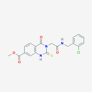 molecular formula C19H16ClN3O4S B6552177 methyl 3-({[(2-chlorophenyl)methyl]carbamoyl}methyl)-4-oxo-2-sulfanylidene-1,2,3,4-tetrahydroquinazoline-7-carboxylate CAS No. 1040676-97-8