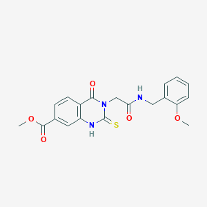 molecular formula C20H19N3O5S B6552178 methyl 3-({[(2-methoxyphenyl)methyl]carbamoyl}methyl)-4-oxo-2-sulfanylidene-1,2,3,4-tetrahydroquinazoline-7-carboxylate CAS No. 1040677-03-9