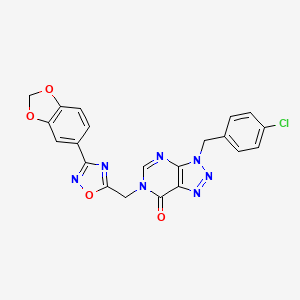 6-{[3-(2H-1,3-benzodioxol-5-yl)-1,2,4-oxadiazol-5-yl]methyl}-3-[(4-chlorophenyl)methyl]-3H,6H,7H-[1,2,3]triazolo[4,5-d]pyrimidin-7-one