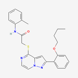 2-{[2-(2-butoxyphenyl)pyrazolo[1,5-a]pyrazin-4-yl]sulfanyl}-N-(2-methylphenyl)acetamide