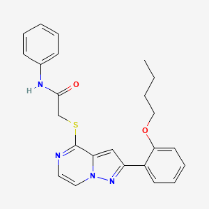2-{[2-(2-butoxyphenyl)pyrazolo[1,5-a]pyrazin-4-yl]sulfanyl}-N-phenylacetamide