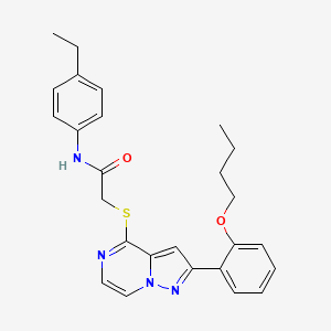 2-{[2-(2-butoxyphenyl)pyrazolo[1,5-a]pyrazin-4-yl]sulfanyl}-N-(4-ethylphenyl)acetamide