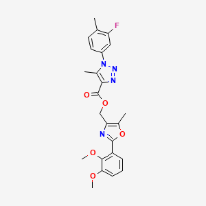 molecular formula C24H23FN4O5 B6552541 [2-(2,3-dimethoxyphenyl)-5-methyl-1,3-oxazol-4-yl]methyl 1-(3-fluoro-4-methylphenyl)-5-methyl-1H-1,2,3-triazole-4-carboxylate CAS No. 1040655-57-9