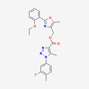 molecular formula C24H23FN4O4 B6552552 [2-(2-ethoxyphenyl)-5-methyl-1,3-oxazol-4-yl]methyl 1-(3-fluoro-4-methylphenyl)-5-methyl-1H-1,2,3-triazole-4-carboxylate CAS No. 1040655-73-9