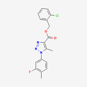 molecular formula C18H15ClFN3O2 B6552567 (2-chlorophenyl)methyl 1-(3-fluoro-4-methylphenyl)-5-methyl-1H-1,2,3-triazole-4-carboxylate CAS No. 1040655-89-7