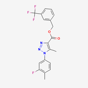 molecular formula C19H15F4N3O2 B6552595 [3-(trifluoromethyl)phenyl]methyl 1-(3-fluoro-4-methylphenyl)-5-methyl-1H-1,2,3-triazole-4-carboxylate CAS No. 1040656-24-3