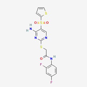 2-{[4-amino-5-(thiophene-2-sulfonyl)pyrimidin-2-yl]sulfanyl}-N-(2,4-difluorophenyl)acetamide