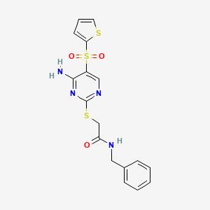 2-{[4-amino-5-(thiophene-2-sulfonyl)pyrimidin-2-yl]sulfanyl}-N-benzylacetamide
